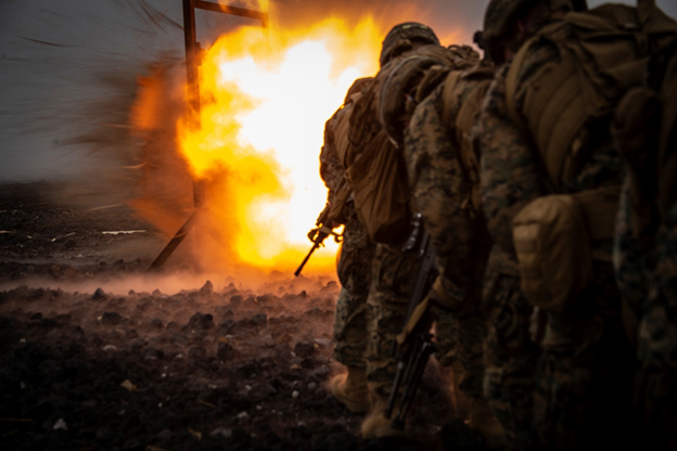 U.S. Marines conduct demolition breaching tactics