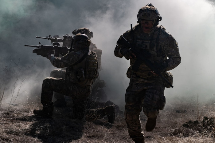 US Special Operations Forces engage enemies during training