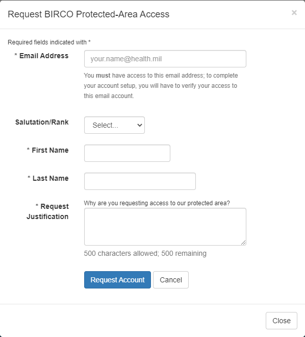 Screenshot: Create Account screen